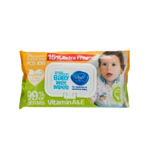 دستمال مرطوب کودکان با پوستهای حساس 100 عددی دافی