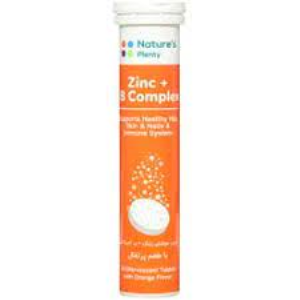 قرص جوشان زینک با ب کمپلکس با طعم پرتقال نیچرز پلنتی