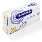 دستکش لاتکس بدون پودر سایز متوسط 50 عددی اوپی پرفکت