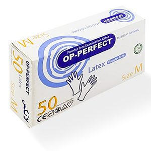 دستکش لاتکس بدون پودر سایز متوسط 50 عددی اوپی پرفکت