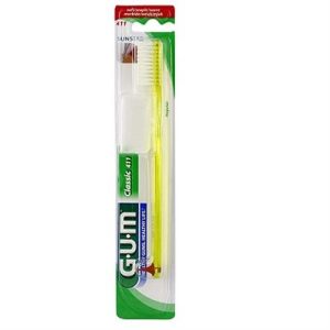 مسواک کلاسیک 411 با برس نرم زرد جی یو ام