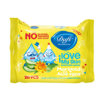 دستمال مرطوب نرم کننده و پاک کننده کودک 20 عددی دافی