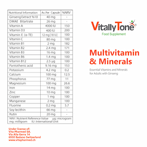 ترکیبات مولتی ویتامین مینرال ویتالی تون