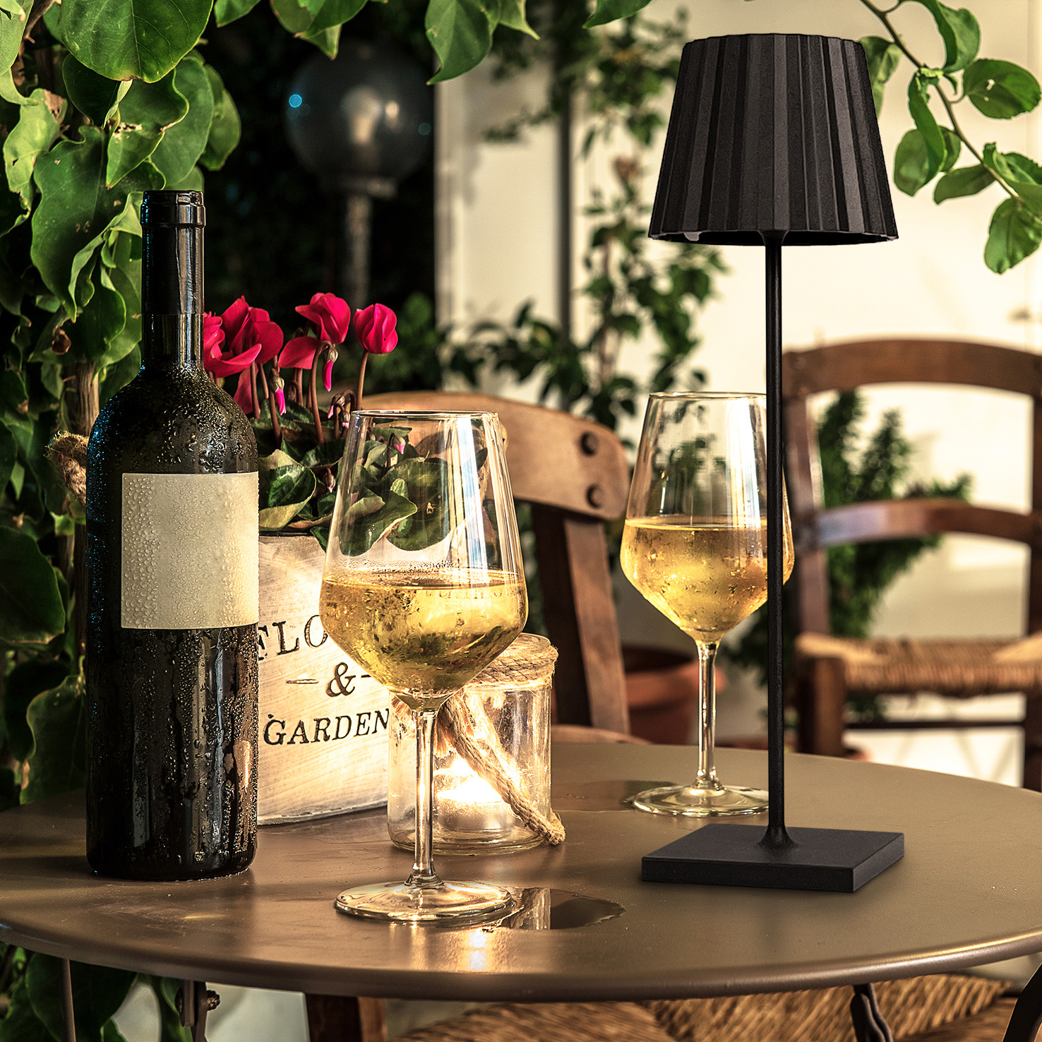 Photo,With,Evening,Light.,Misted,Glasses,With,White,Wine,And
